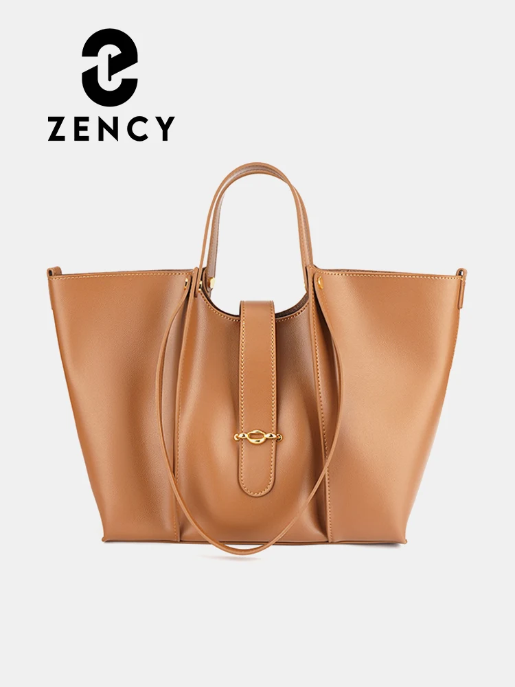 

Zency 2023 New Luxury Brand Soft Geniune Leather Female Handbag High Quality Vintage Tote Bag for Shopping Travel Big Purses