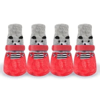 4pcs dog cute boots socks cotton rubber pet shoes waterproof non slip dog rain snow for puppy large small cats dogs