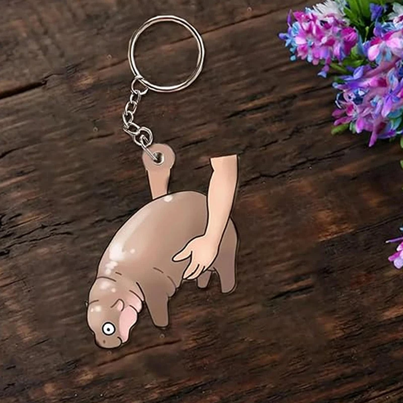 Брелок Moo Baby Hippo акриловый кулон подвески забавный маленький бегемот милый брелок