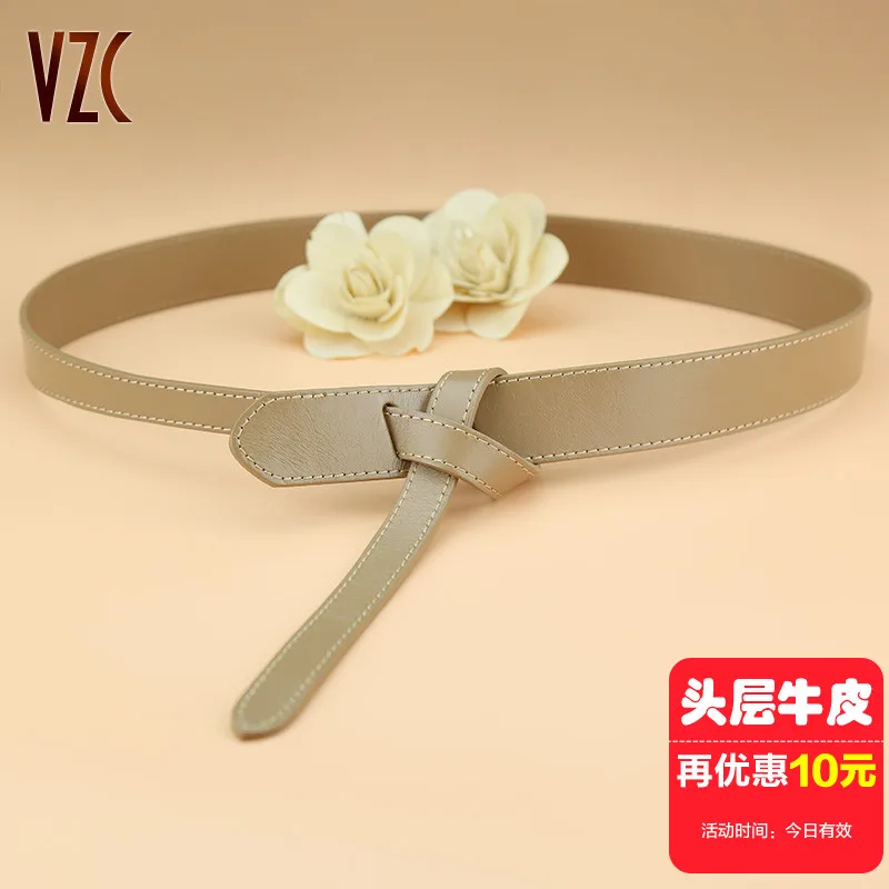 Belt Women Genuine Leather Full-grain Fashion Wide Decoration with Shirts Dress Trench coat Knotted Summer Waist...