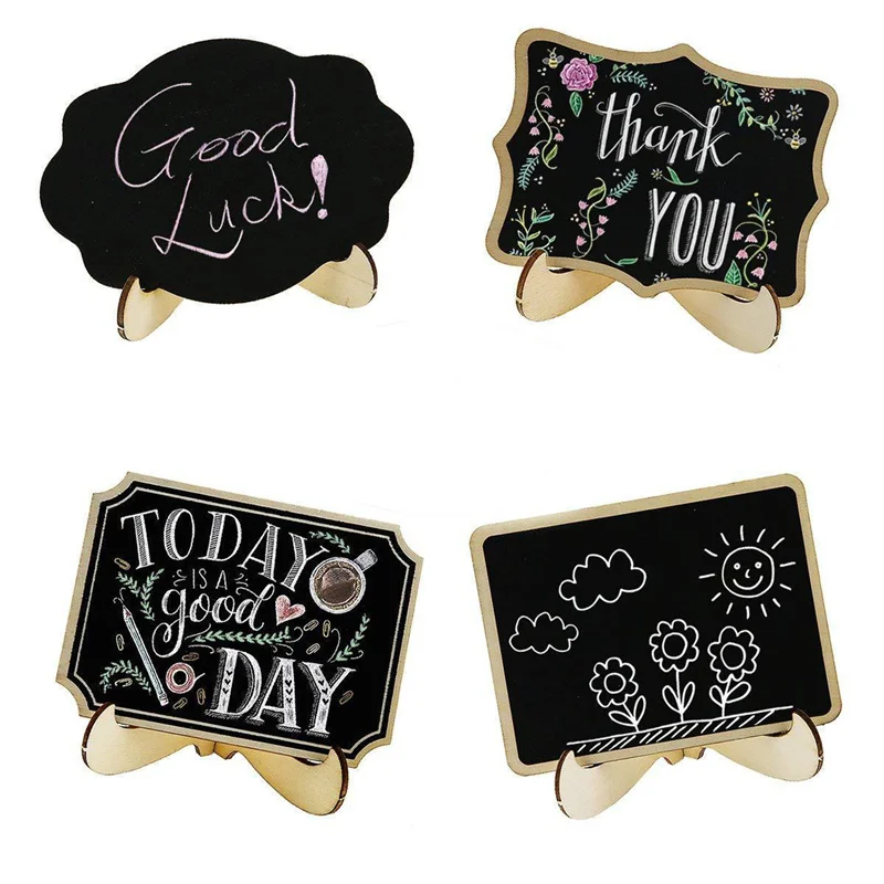 

Wooden Blackboard Cloud Shape Table Sign Memo Message Stand Chalk Board Wedding