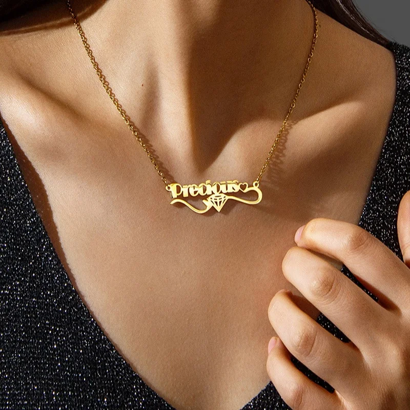 Lateefah ожерелье из нержавеющей стали с буквами сделай сам персонализированная