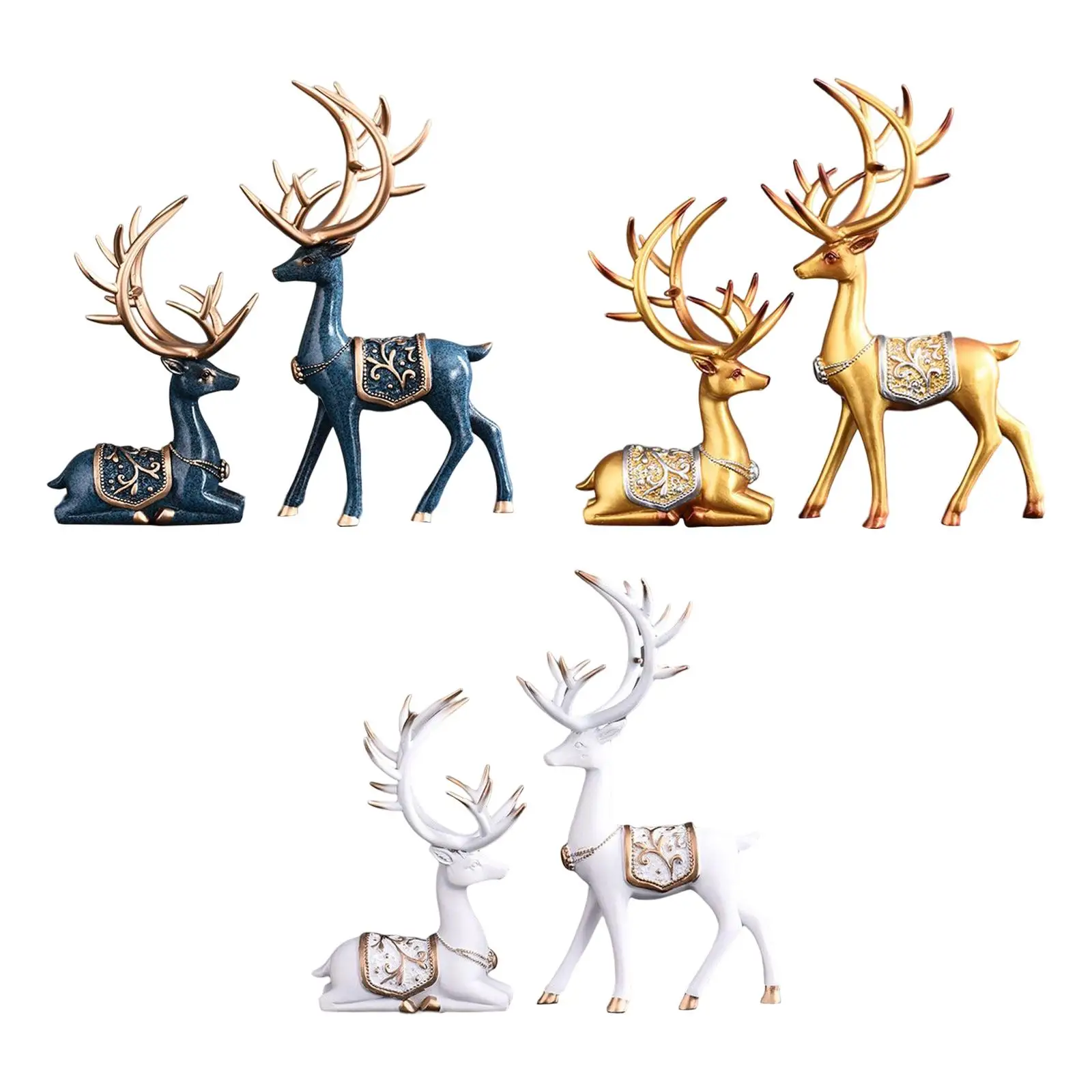 

Modern Reindeer Statue Craft Creative Animal Sculpture for Desk Wedding