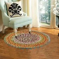 rug cotton and natural jute handmade 2x2 feet round decor living rug reversible rugs for bedroom