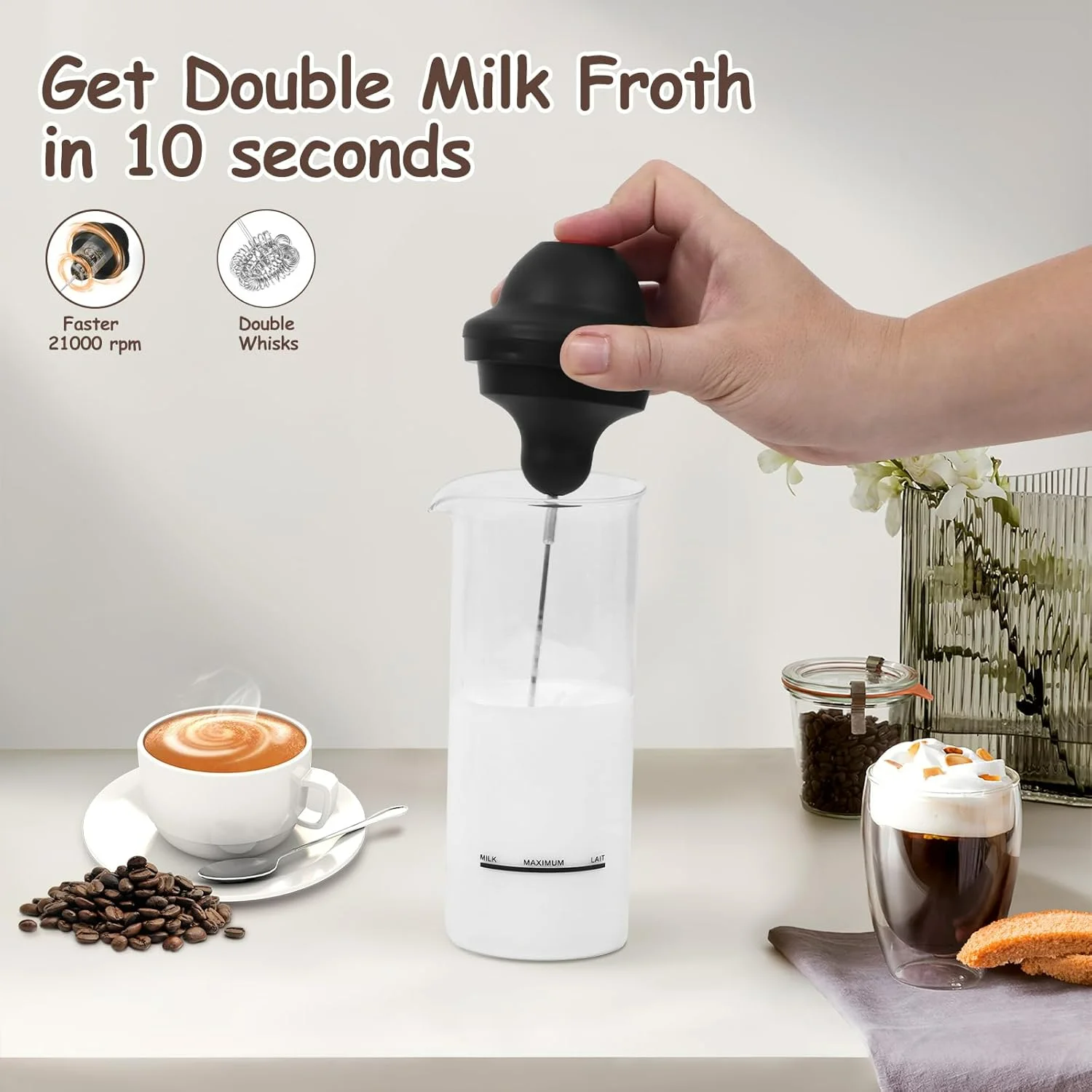 Портативный вспениватель молока Milk Frother