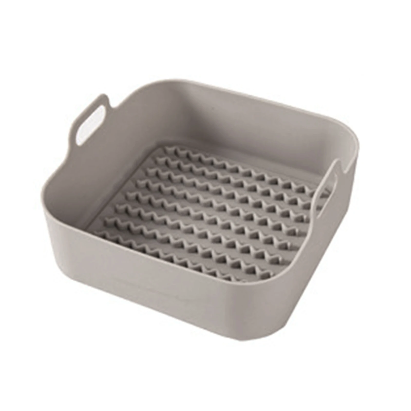 

Square Grill Pan Heat Resistant With Handle Air Fryer Silicone Pot Non-stick Home Kitchen Baking Microwave Multifunctional