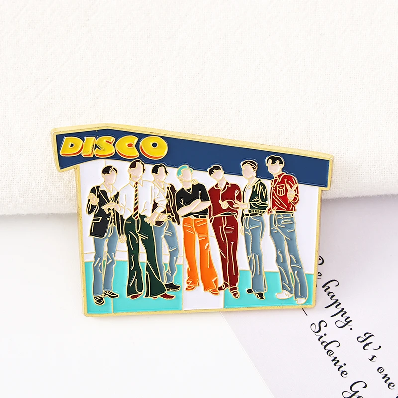 Kpop Metal Pins Bangtan Boys Accessories Group Decor JK and V Brooches Figure Metal Badge Clothes Hat Fans Collection Gift images - 6