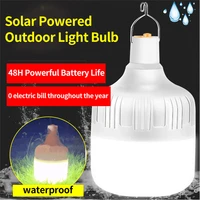 solar powered outdoor light bulb emergency lights portable tent lamp battery lantern bbq camping light for patio porch garden