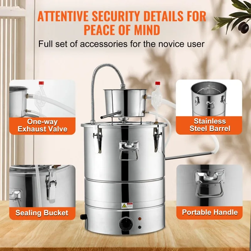 Фото 【Премиум】 SucceBuy Дистиллятор для воды Still 15 Gal (50 л) с трубкой из нержавеющей стали для домашнего дистиллирования виски, вина, бренди №5