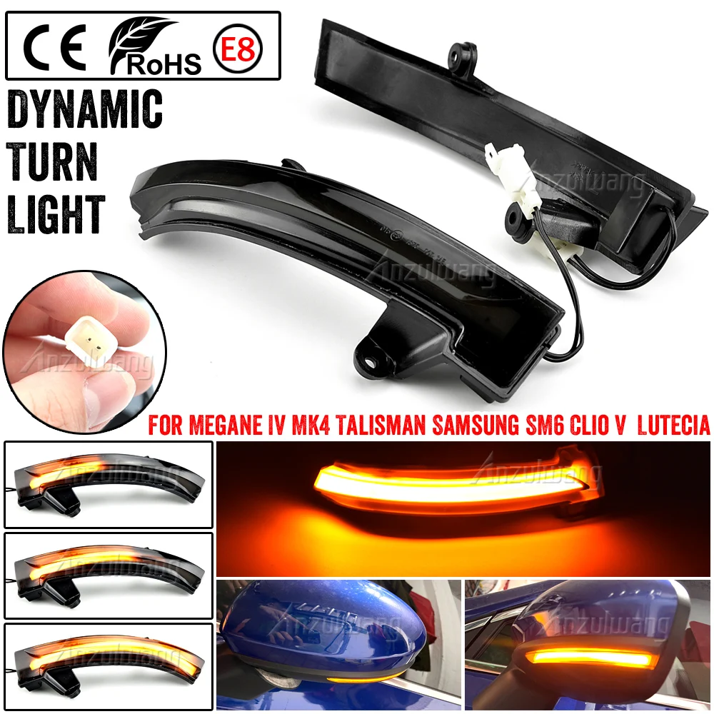 

For Renault Clio V Lutecia 5 2019.06-2022 Dynamic LED Side Mirror Turn Signal Light Sequential Indicator Blinker Light Lamp