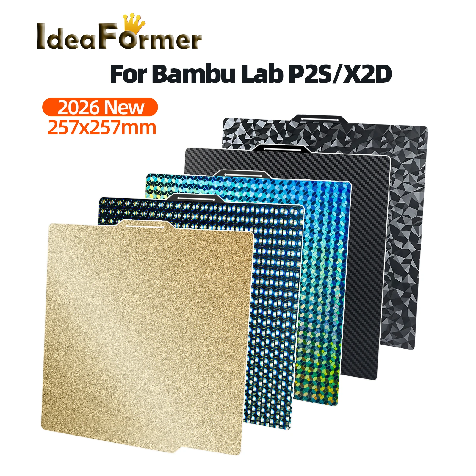 Фото Двусторонняя нагреваемая PEI-пластина Bambulab Plate P2S 257x257 мм для 3D-принтеров Bambu Lab P1P, P1S, A1, X1, X1C, X2D №1