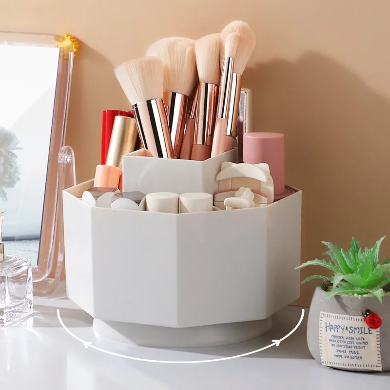 

Cosmetic Organizer Box 360 Degree Rotating Makeup Brush Case Holder Lipstick Holder Eyebrow Pencil Storage Tube