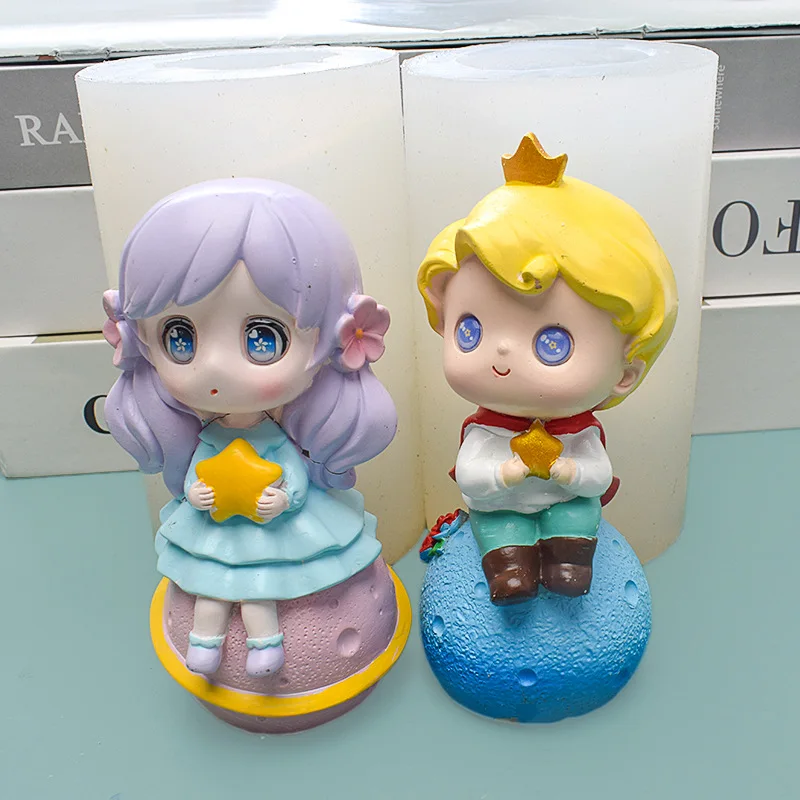 

Aomily Star Prince Princess Shape Silicone Mold Fondant Mold Cake Decorating Tools Chocolate DIY Baking Candy Maker Mousse Mould