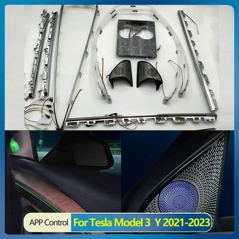 Для Tesla Model 3 Y внутреннее окружающее освещение центральная консоль приборная