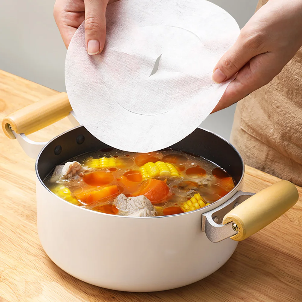 

12Pcs/Bag Kitchen Food Oil Absorption Paper Disposable Soup Oil Absorbing Paper Health Filter Paper Kitchen Gadgets Accessorie