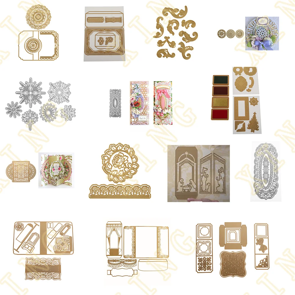 

Hot Sale New Rose Swirl Square Explosion Box Nativity Shutter Metal Cutting Dies Scrapbook Diary Decoration Embossing Template