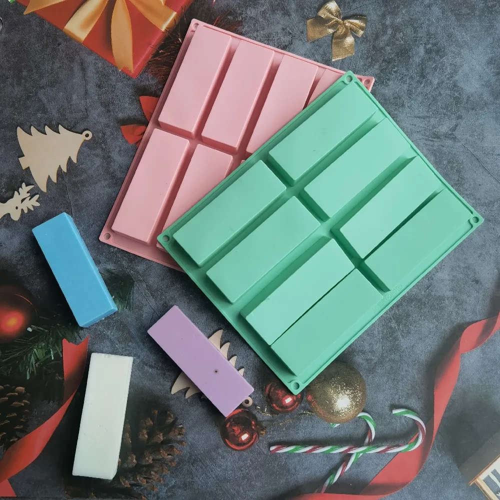 

8 Cavity Silicone Cake Mold Making Chocolate Bar Mold Decorate Baking Mould Cube Tray Ice Rectangular Chocolate Silicone Moulds