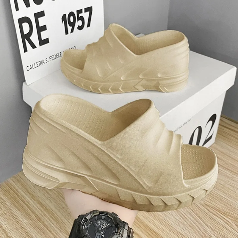 Fashion Women Solid Color Outdoor Casual Slippers Summer Breathable Beach Shoes Bathroom Bath Flip-Flops Indoor