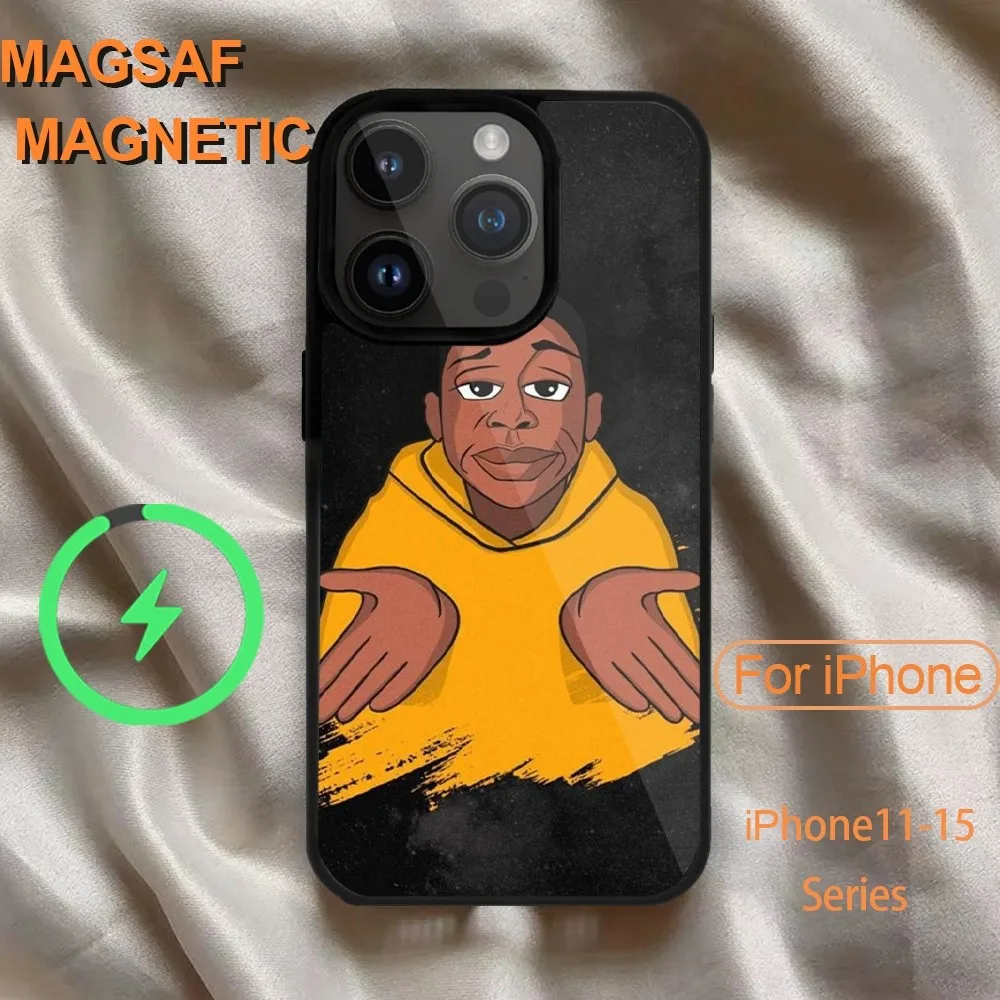 Забавный плотный мультяшный чехол Khaby для телефона iPhone 14 13 12 11 15 Pro Max Magsafe