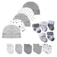newborn hatsglovessocks set 1215pieces solid color cotton infant headwear 0 12m baby boy girl accessories cartoon