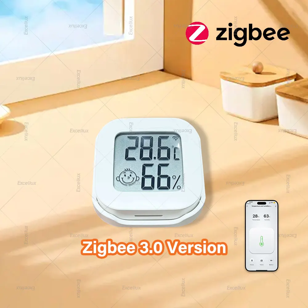 

Датчик Температуры И Влажности Tuya Zigbee С ЖК-дисплеем, Совместимый С Alexa, Google Home, Smart Life, Яндекс