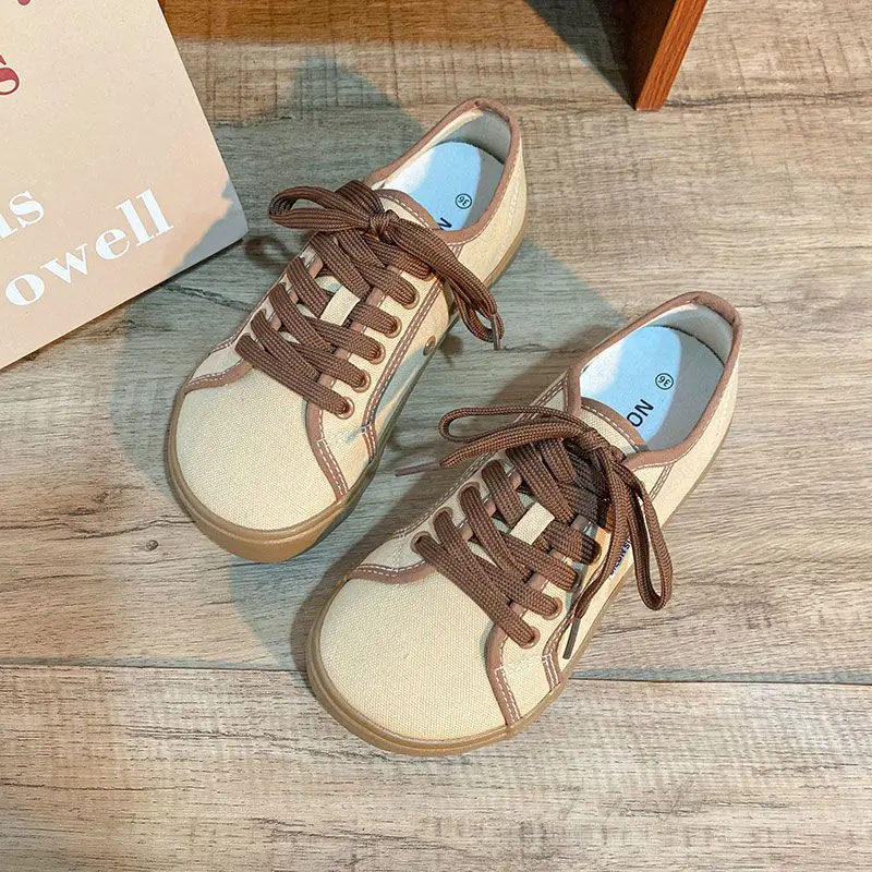 Canvas Shoes Sneakers for Womens Low Top Big Head Shoes Designer Female Walking Girls Canvas Shoes Female Tenis Footwear