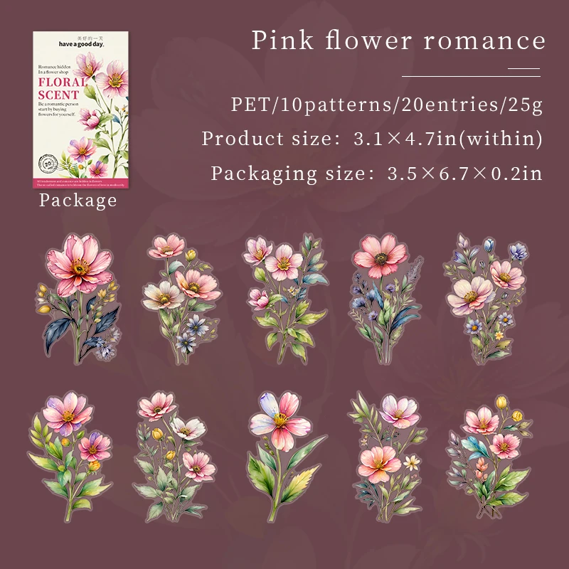 

Набор наклеек Yoofun с цветочным ароматом 20 шт