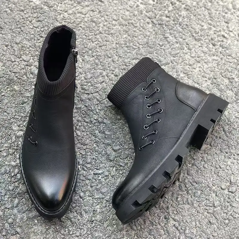 Британские модные мужские мотоциклетные ботинки обувь из коровьей кожи черные
