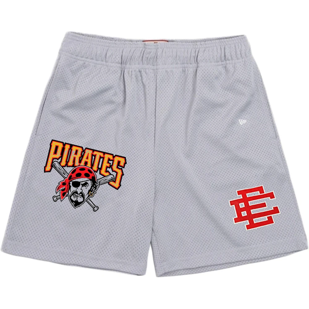 

Men's EE Basic Shorts Print Mesh Baseball Team White P Hip Hop Jogging Fitness Quick Dry Male Beach Summer Gym Basketball Shorts