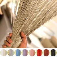 1 piece 100x200cm glitter string cheap door curtain beads room dividers beaded fringe polyester fabric window panel 1x2m