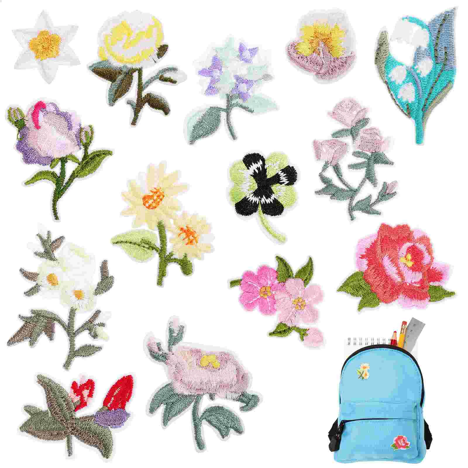 14 шт. нашивки с вышивкой в виде цветов