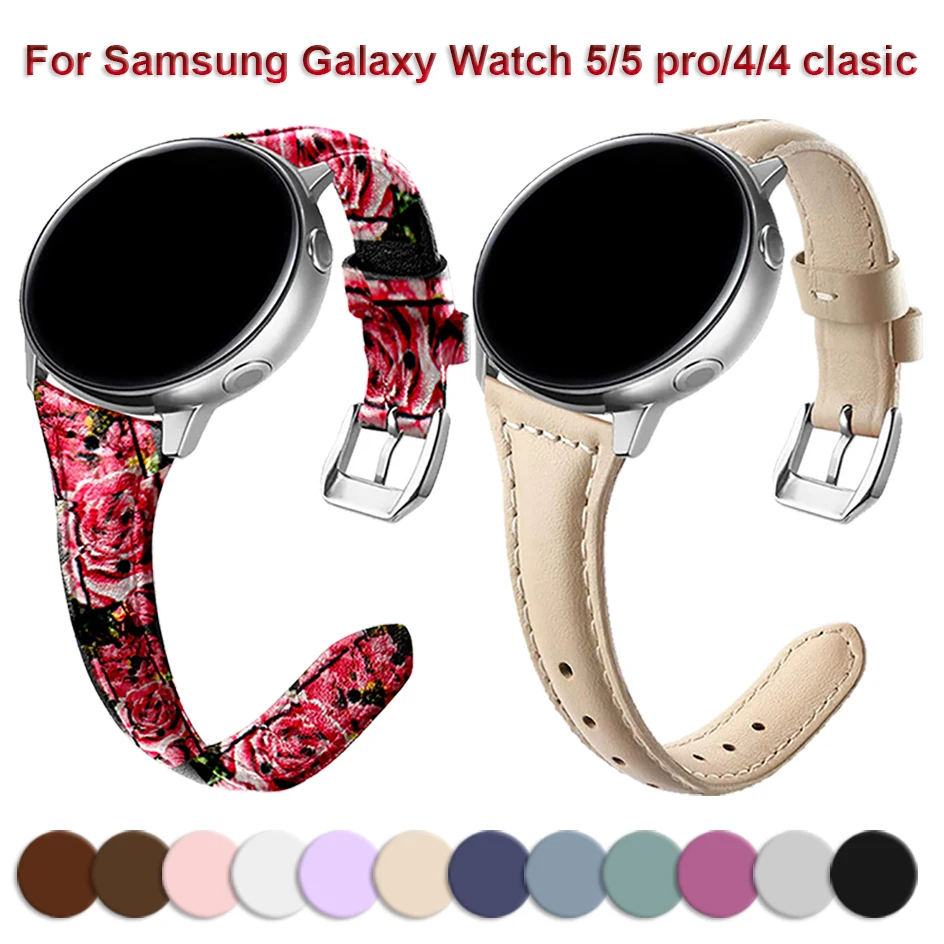 

Leather 20mm 22mm band for samsung galaxy watch 5 pro 4 classic active 2 Fashion Bracelet For Amazfit GTS 3 Pro 2 mini 2e GTR2