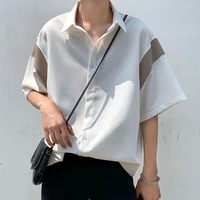 summer white shirts men fashion society mens dress shirts korean loose short sleeve shirts mens casual ice silk shirts m 2xl