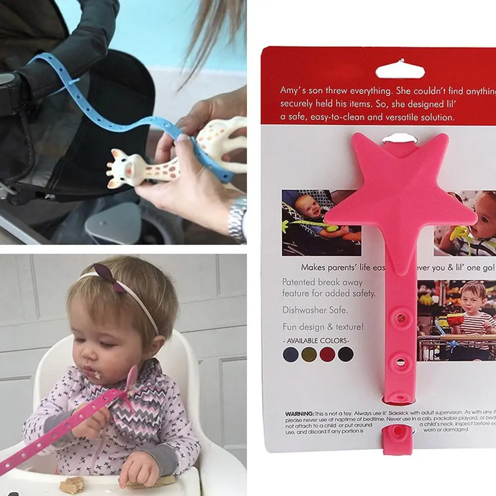 Non-toxic Hook  Stroller Toy Holder for Infant Toddler  Accessories Star Baby Pacifier Chain Clip Strap Silicone