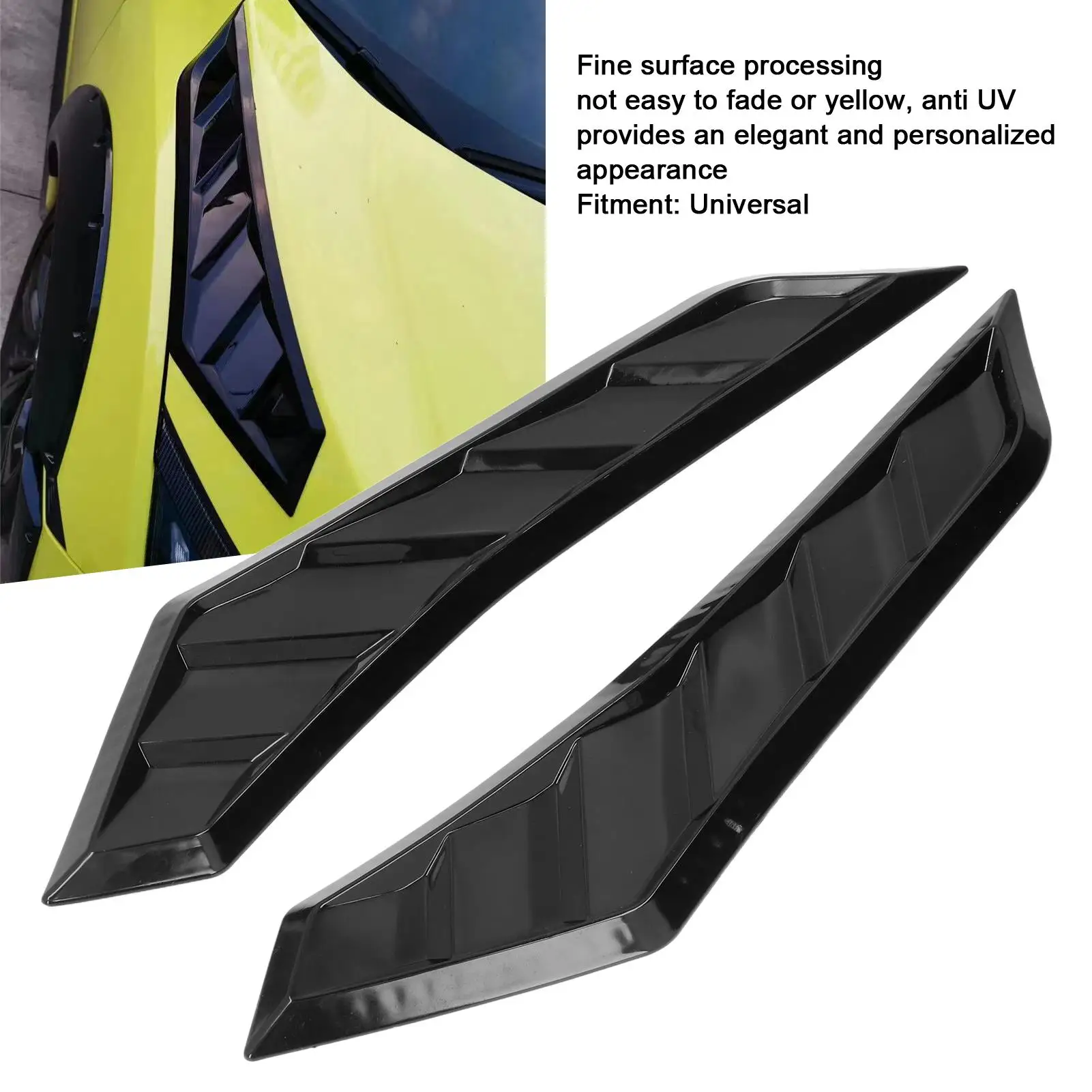 2 шт. глянцевый черный капот вентиляционные отверстия резиновая крышка переднего