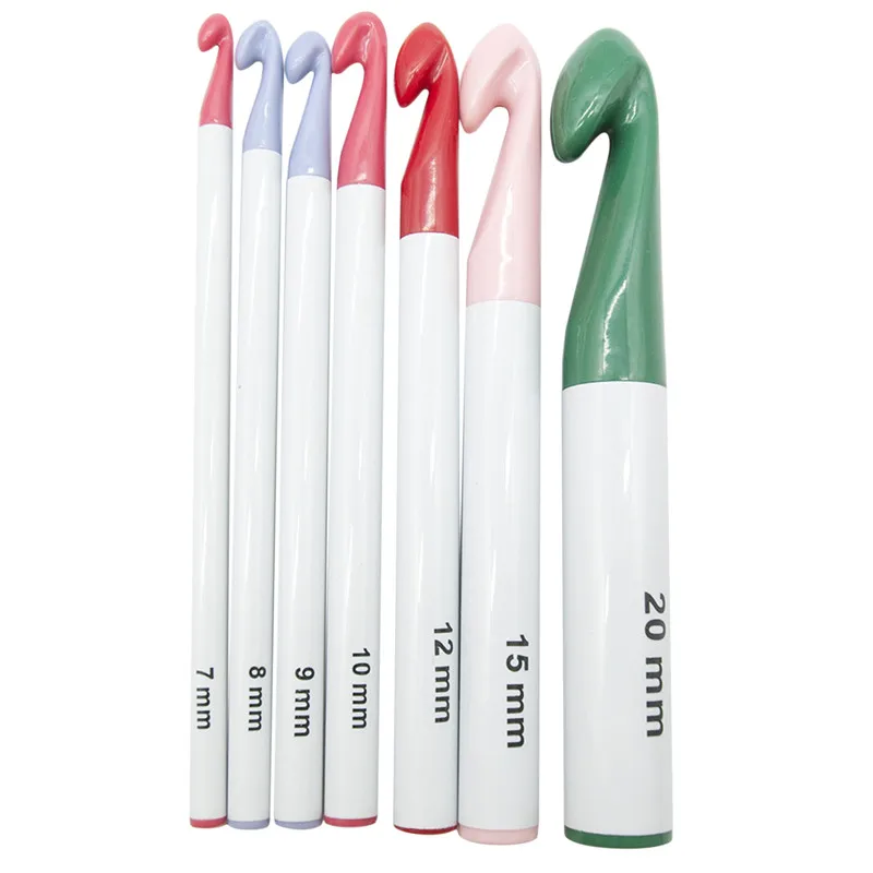 

7 шт./компл. крючки для вязания, эргономичные спицы для вязания крючком, ткань для пряжи, набор инструментов ручной работы для рукоделия