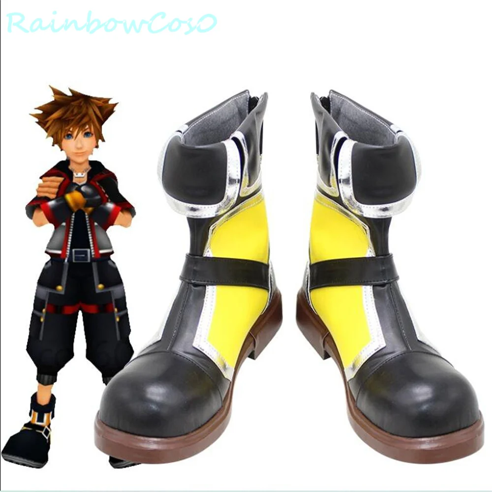 Sora Kingdom Hearts Обувь для косплея Сапоги Игра Аниме Хэллоуин Рождество RainbowCos0 W3384