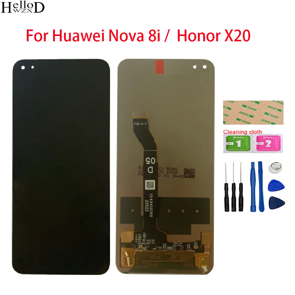 

100% протестированный ЖК-экран для Huawei Nova 8i, сменный ЖК-дисплей с сенсорным экраном и дигитайзером в сборе для Honor X20, ЖК-экран