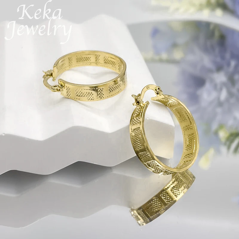 Африканские модные позолоченные серьги для женщин медные круглые с рисунком