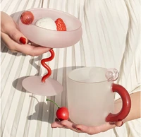 new ins slash glass cup jelly beans twisty goblet frosted sweetmeats cup of ice cream cereal bowl glass ins lovely gifts
