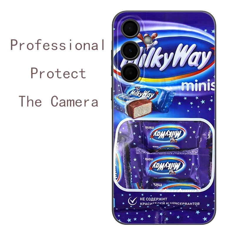Фото Чехол для телефона Chocolate Milka с арахисовым маслом для Samsung A13 A14 A16 A22 A32 A33 A34 A35 A52S A53 A54 A55 A73 5G A12 A15 A70 A71 A72 №5