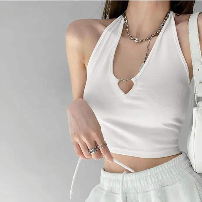 

Baby Tee Bustier Clothes Y2k Sexy Tank Crop Top Women Cyber Accessories Summer Blouse Aesthetic Halter Top Tanks
