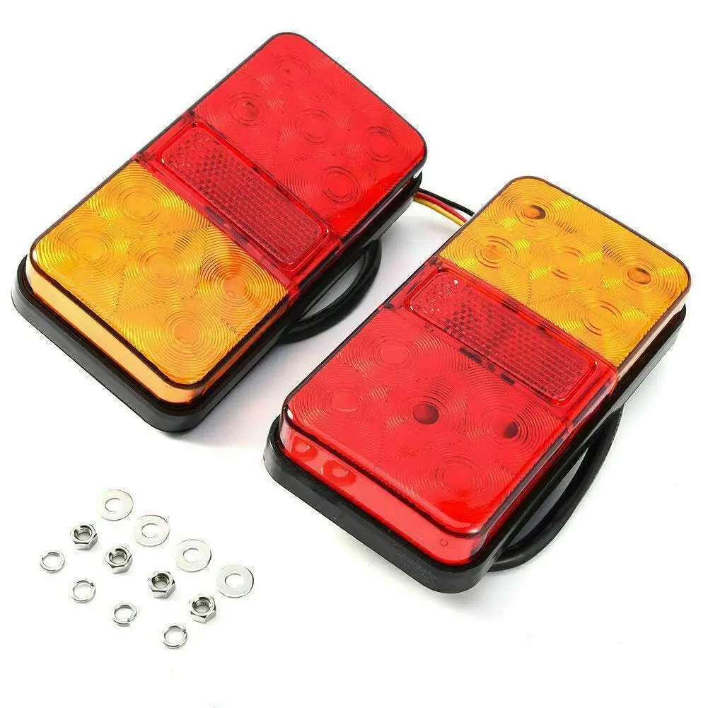 

2PCS LED Waterproof Tail Lights Kit RV Camper Trailer Rear 12V Number Signal Lamp Rear Plate Reverse Turn Light Truck P1N0