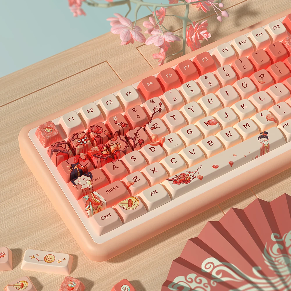 

MDA keycap PBT keycap мультяшный стиль Династия Тан красивый сублимационный keycap MDA профиль keycap механическая клавиатура