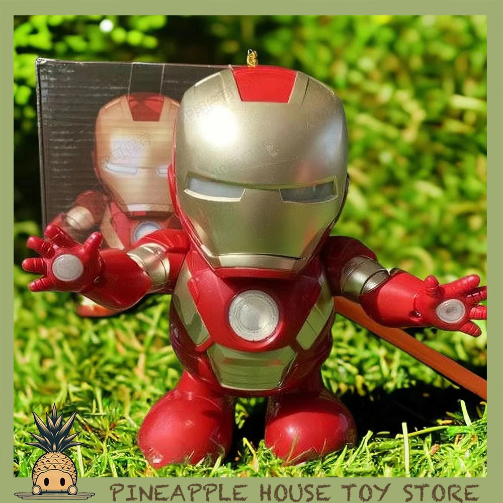 

19cm New Iron Man Dance Robot Toys for Kids Singing Sound Led Super Heros Anime Action Figures Spiderman Electric Robot Toy Gift