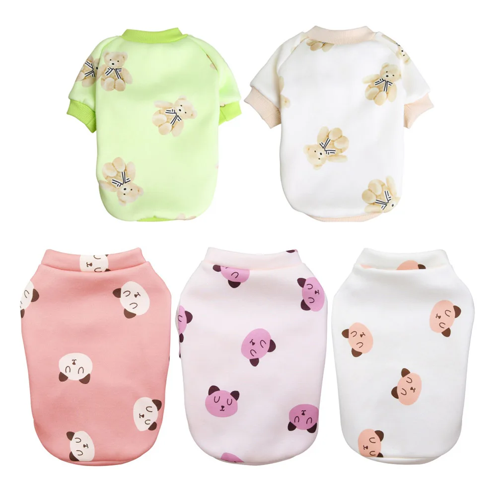 

Pullover Dog Sweater Cute Bear Printed Dog Coat Spring Autumn Dog Outfit Dog Clothes Small Dog Sweatshirt Costumes Cat Apparel