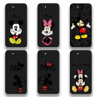 cute mickey and minnie mouse phone case for huawei p20 p30 p40 lite e pro mate 40 30 20 pro p smart 2020