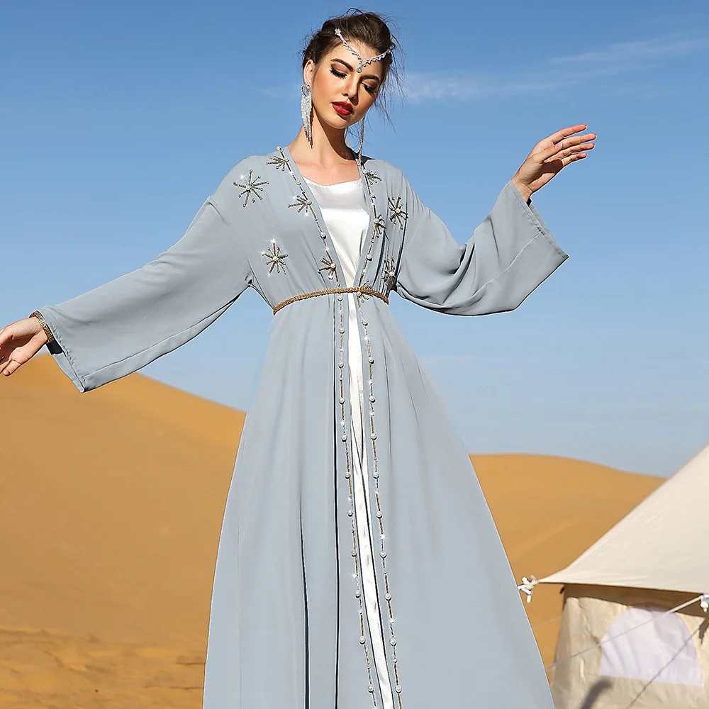 Kaftan Open Abaya Dubai Turkey Islam Arabic Muslim Dress Kimono Femme Musulmane Saudi Arabia Abayas for Women Caftan Marocain