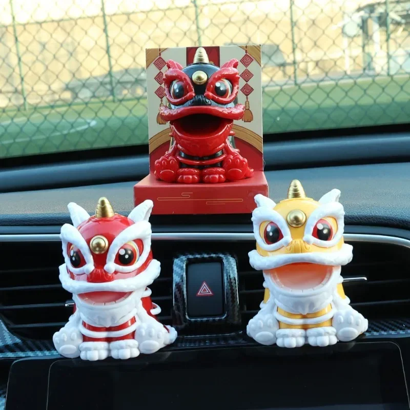 Китайская танец Лев Стайлинг Автомобильные украшения на солнечной энергии