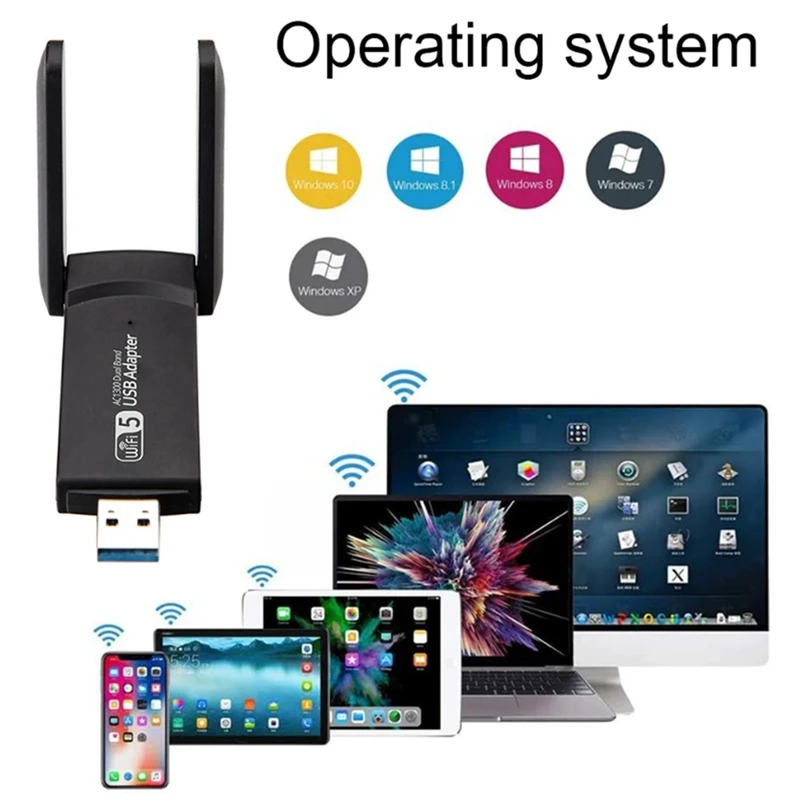 Беспроводная сетевая карта 1300M Bluetooth 4 2 + WIFI 2-в-1 USB-карта памяти маленькая без